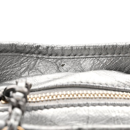 Chanel Metallic Aged Calfskin Quilted Large Gabrielle Hobo Silver 16 of 17