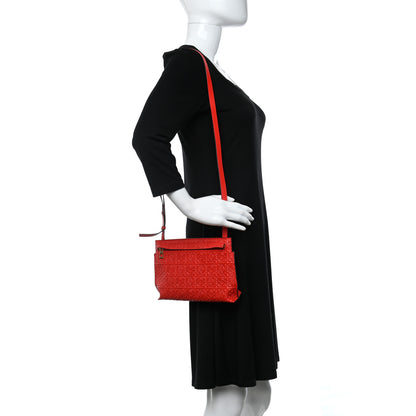 Loewe Calfskin Embossed Mini Repeat T Crossbody Bag Red 3 of 9