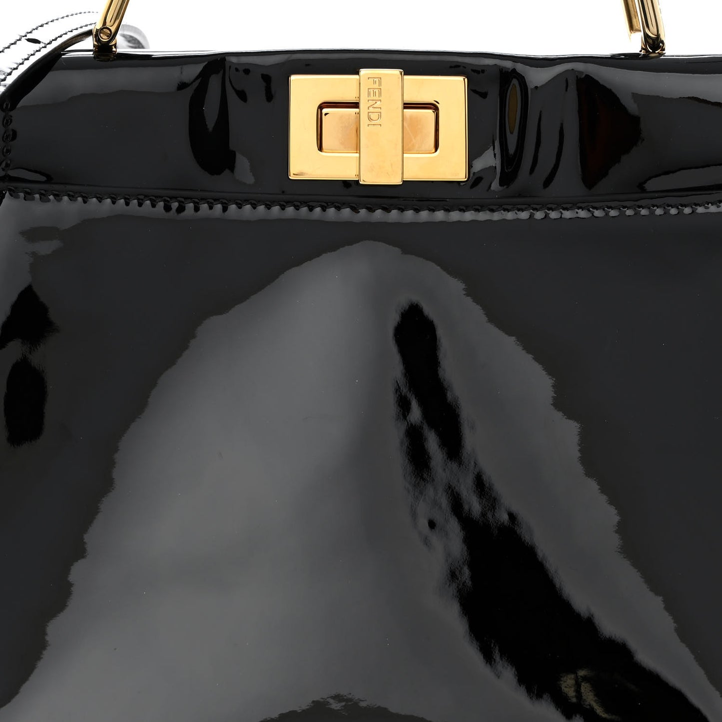Vitello Vernice Mou Mini Peekaboo Iconic Satchel Black