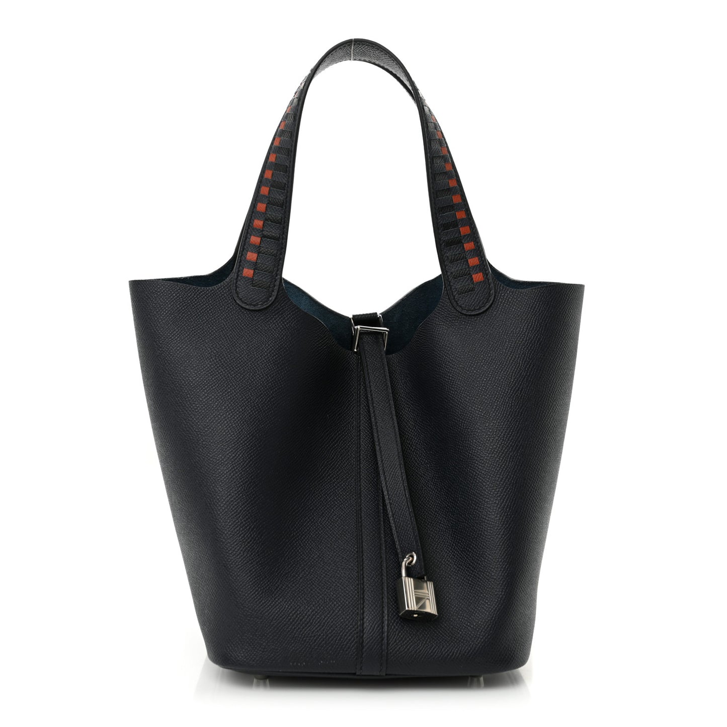 Epsom Tressage De Cuir Picotin Lock 22 MM Bleu Indigo Black Brique