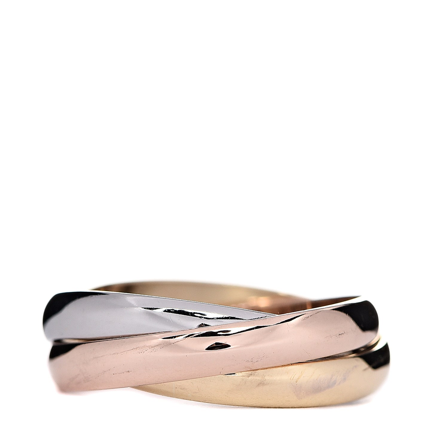 18K Pink Yellow White Gold Small Trinity Ring 50 5.25