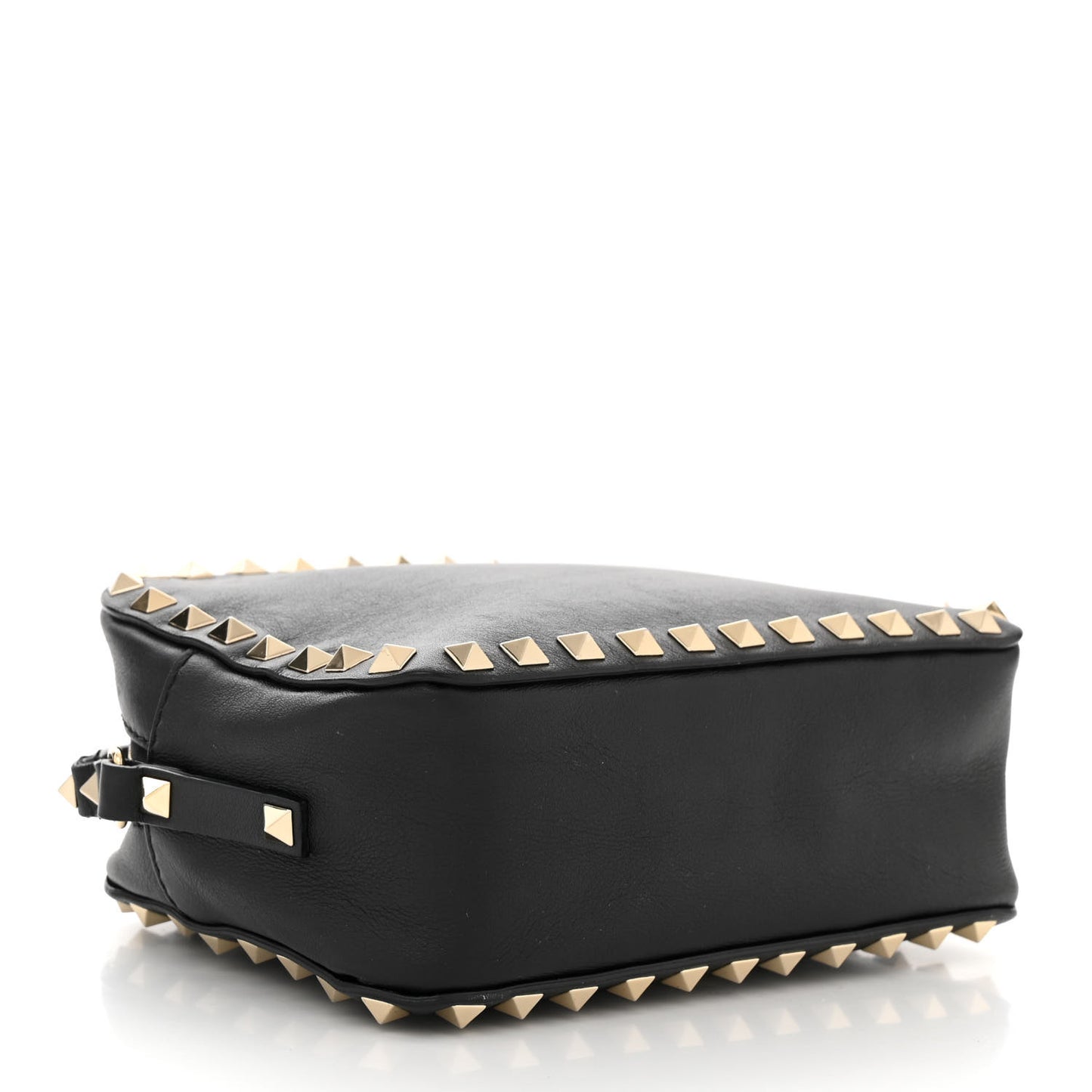 Calfskin Rockstud Camera Crossbody Bag Black