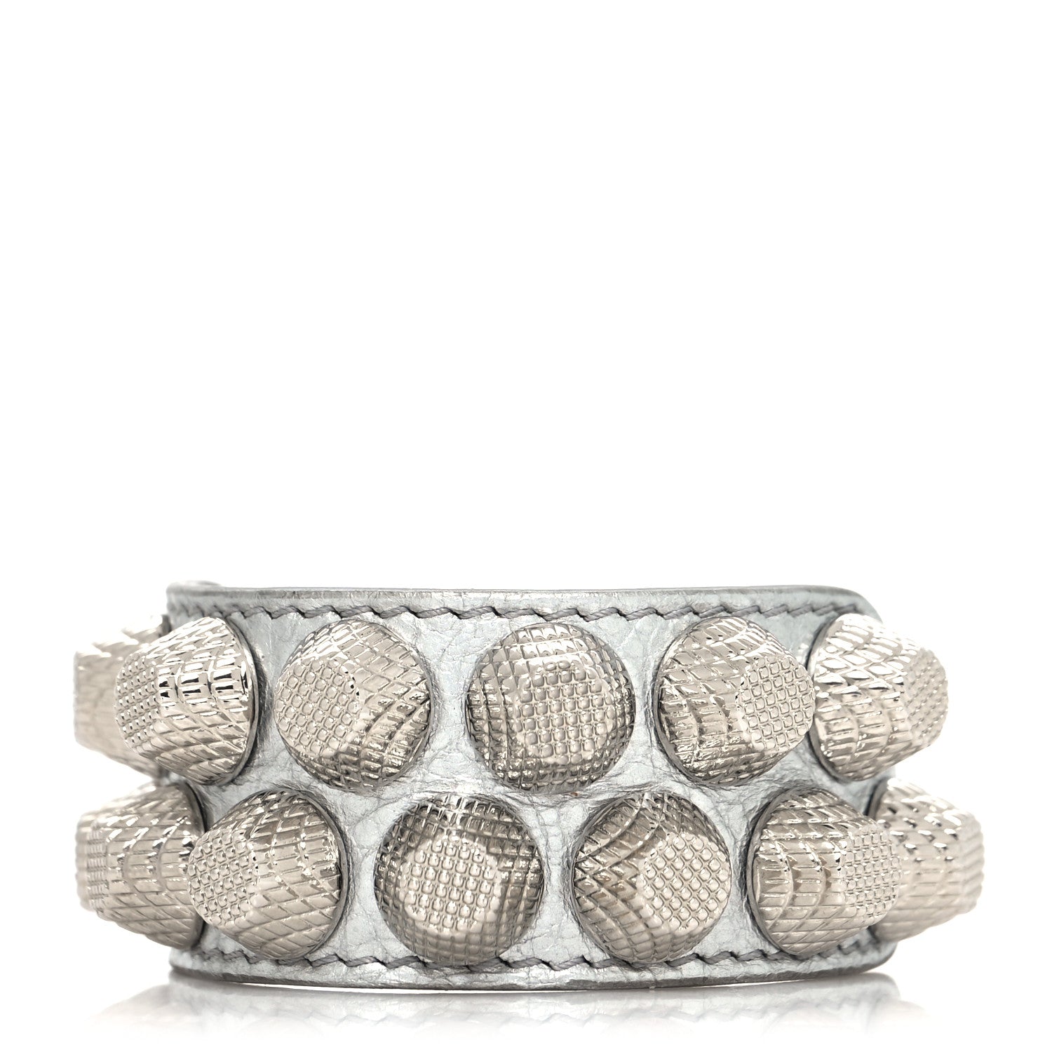 Balenciaga Agneau Arena Two Row Giant 21 Silver M Bracelet Silver 1 of 4