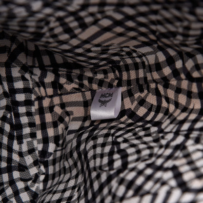 MCM Visetos Medium Anya Zip Top Shopper Tote Black 6 of 9