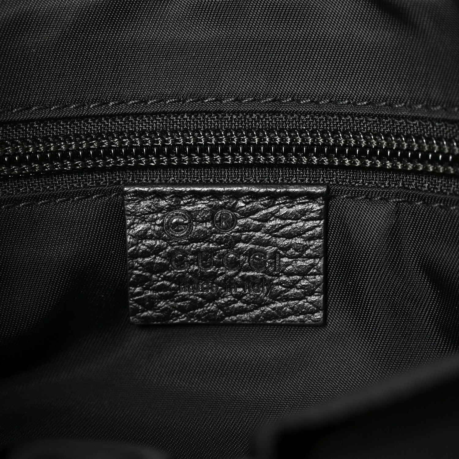 Gucci Nylon Monogram Dollar Calfskin Flat Messenger Bag Black 6 of 10