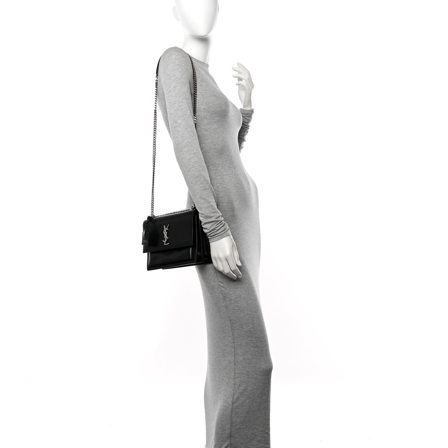 Saint Laurent Calfskin Medium Monogram Sunset Black 2 of 11