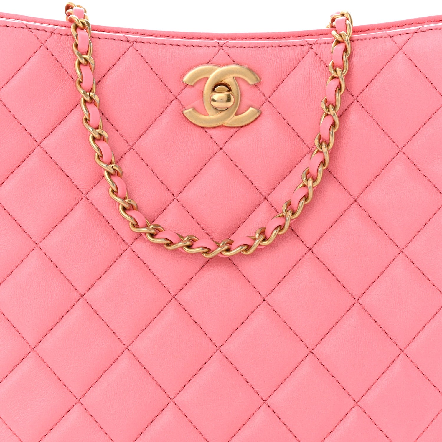 Chanel Lambskin Quilted Small Pearl Crush Hobo Pink 8 of 11