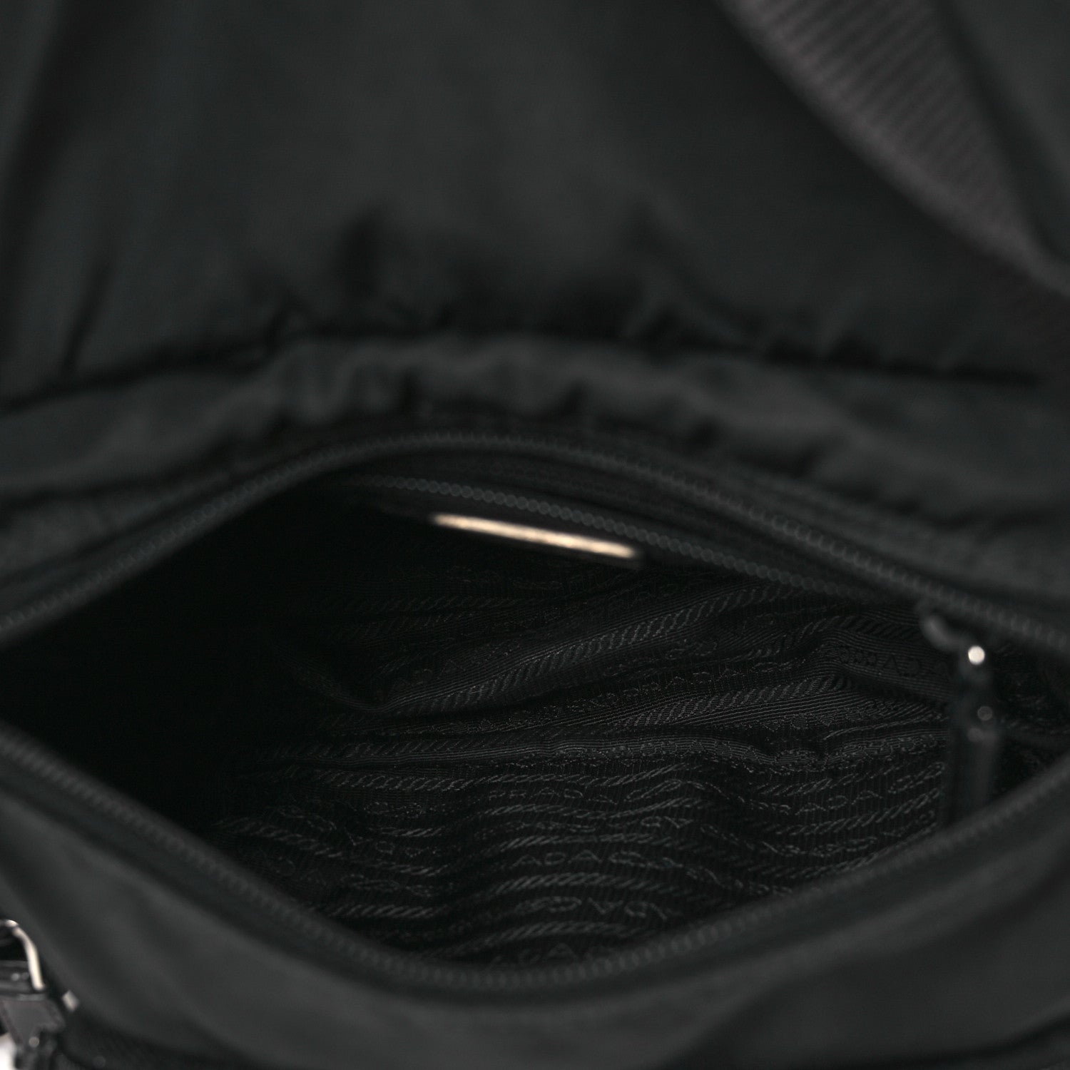 Prada Tessuto Nylon Saffiano Small Vela Messenger Black 5 of 16