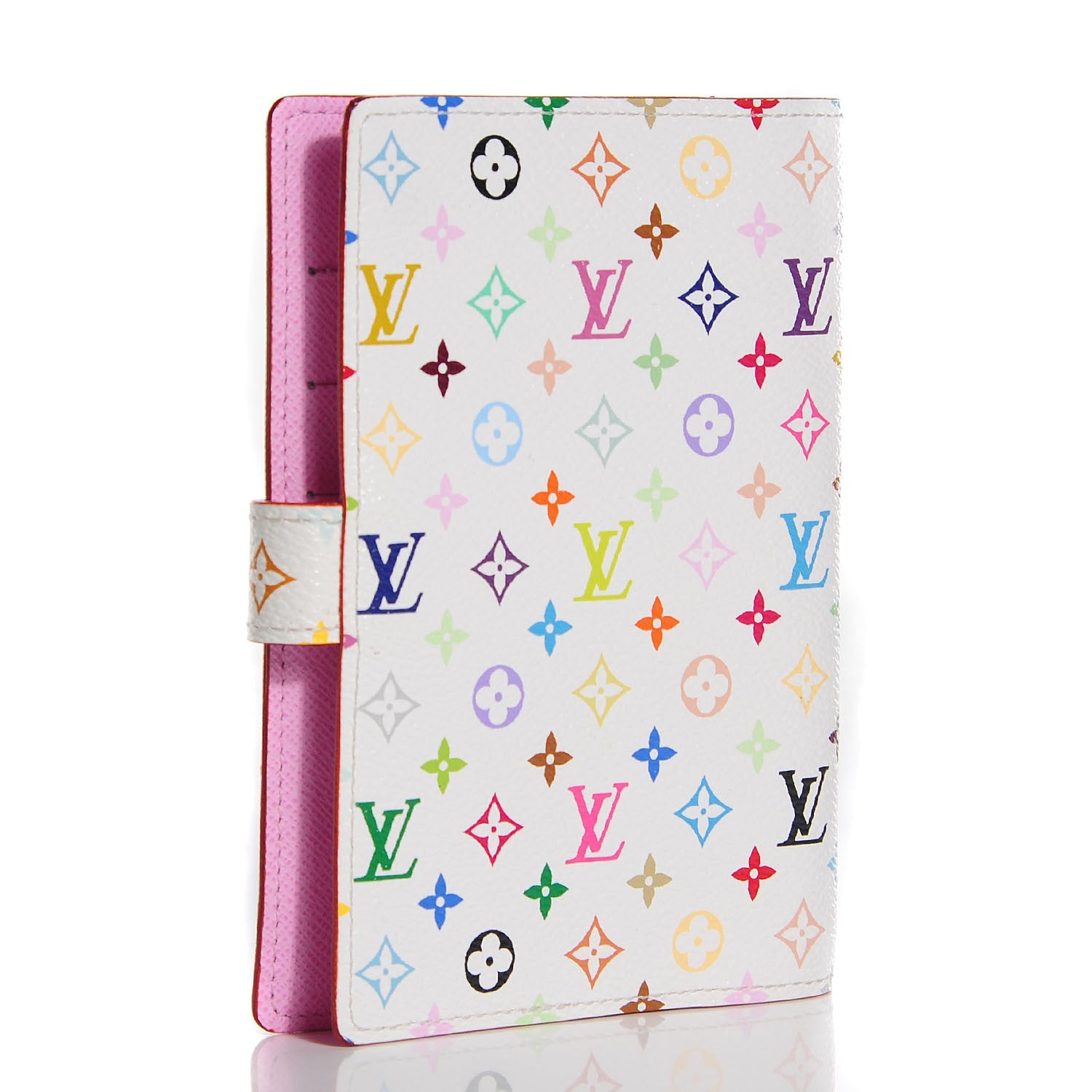 Louis Vuitton Monogram Multicolor Small Ring Agenda Cover White Litchi 3 of 7