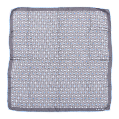 Chanel Silk Square Scarf Grey Blue 1 of 3