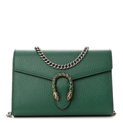 Gucci Calfskin Mini Dionysus Chain Wallet Emerald 1 of 9
