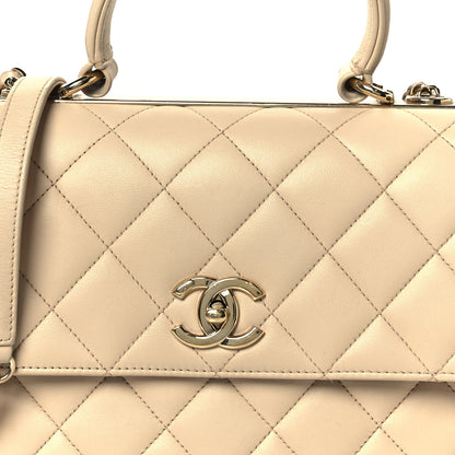 Chanel Lambskin Quilted Medium Trendy CC Flap Dual Handle Bag Beige 9 of 11