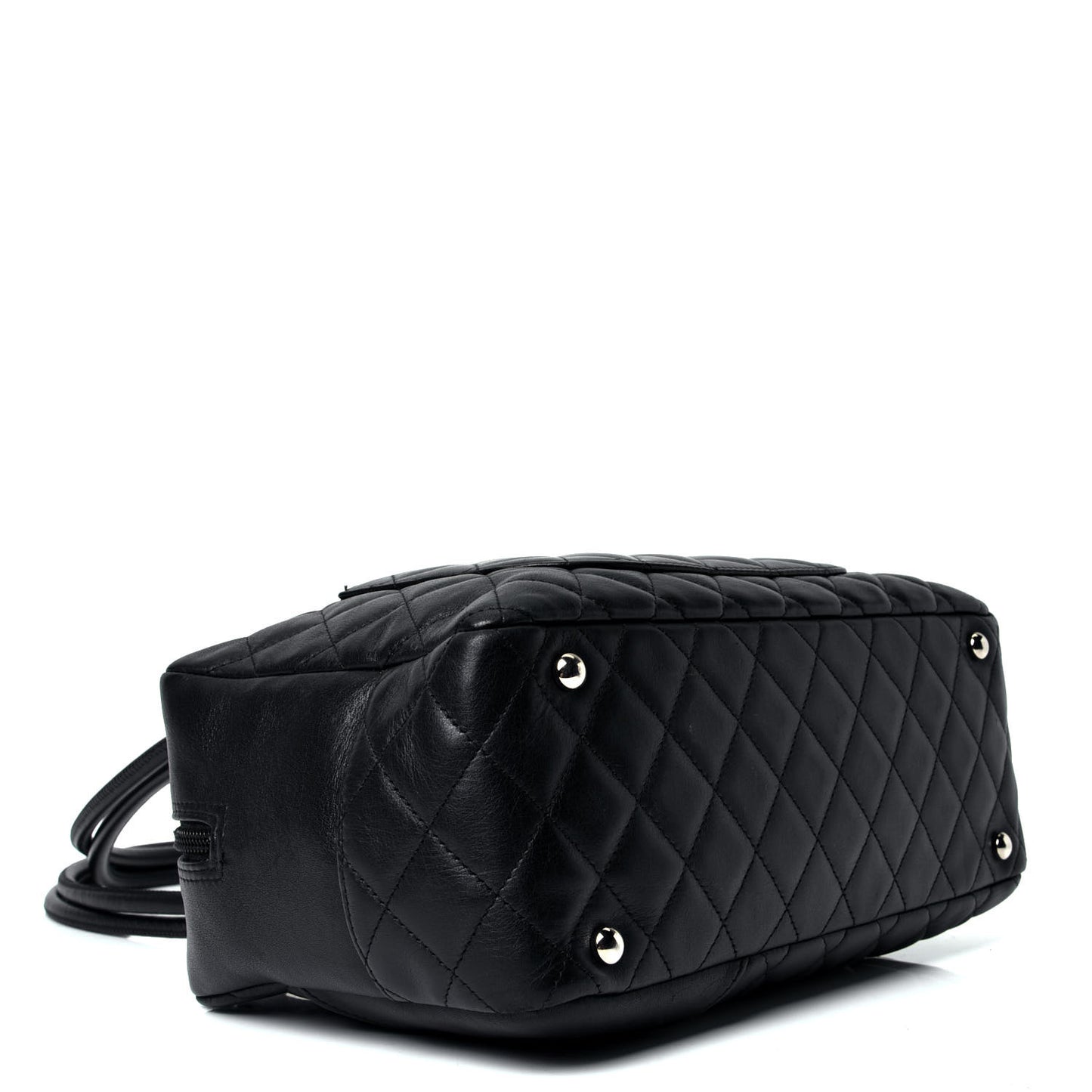 Calfskin Quilted Large Cambon Bowler Black