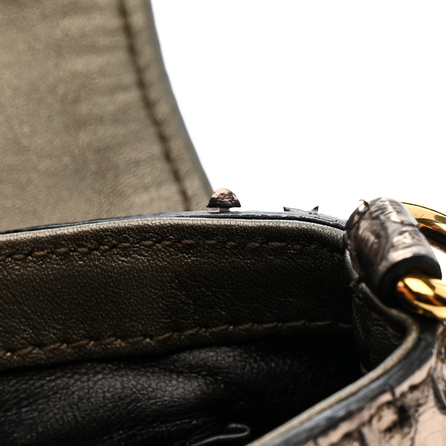 Snakeskin Small 1973 Chain Shoulder Bag Gunmetal