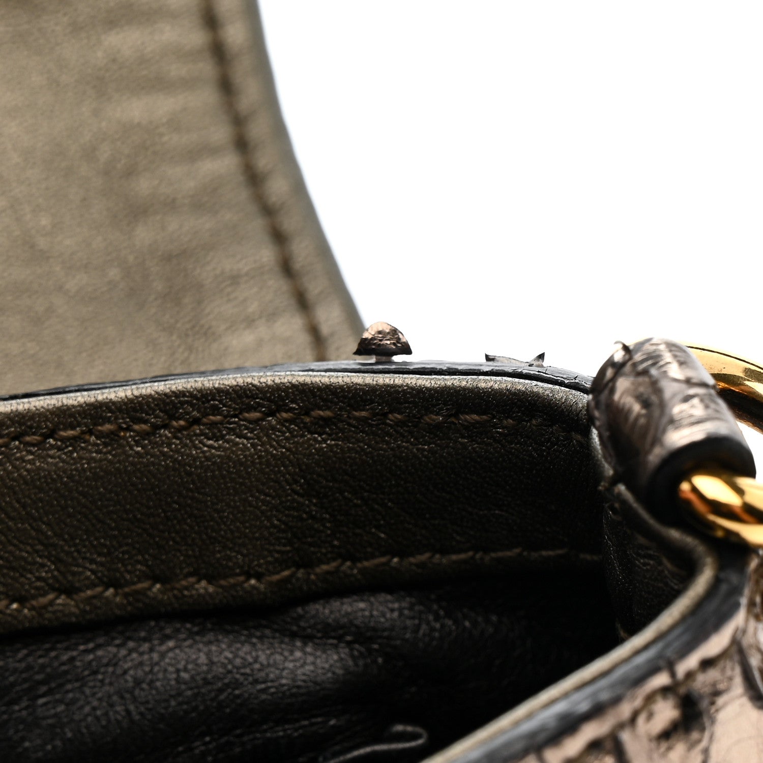 Gucci Snakeskin Small 1973 Chain Shoulder Bag Gunmetal 11 of 13