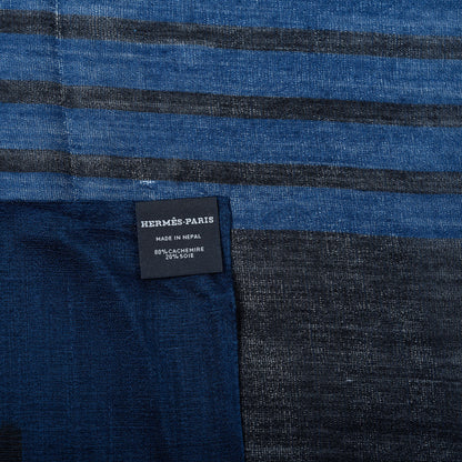Hermes Cashmere Silk Plume H Vibration Shawl 140 5 of 5