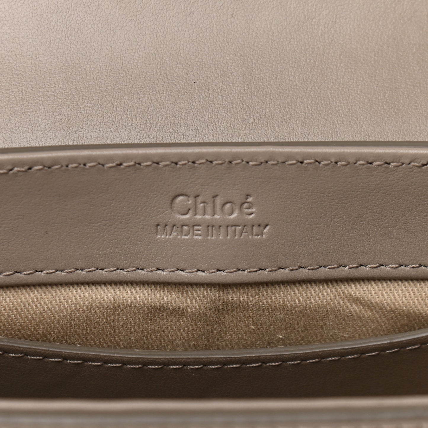 Shiny Calfskin Suede Mini C Double Carry Motty Grey