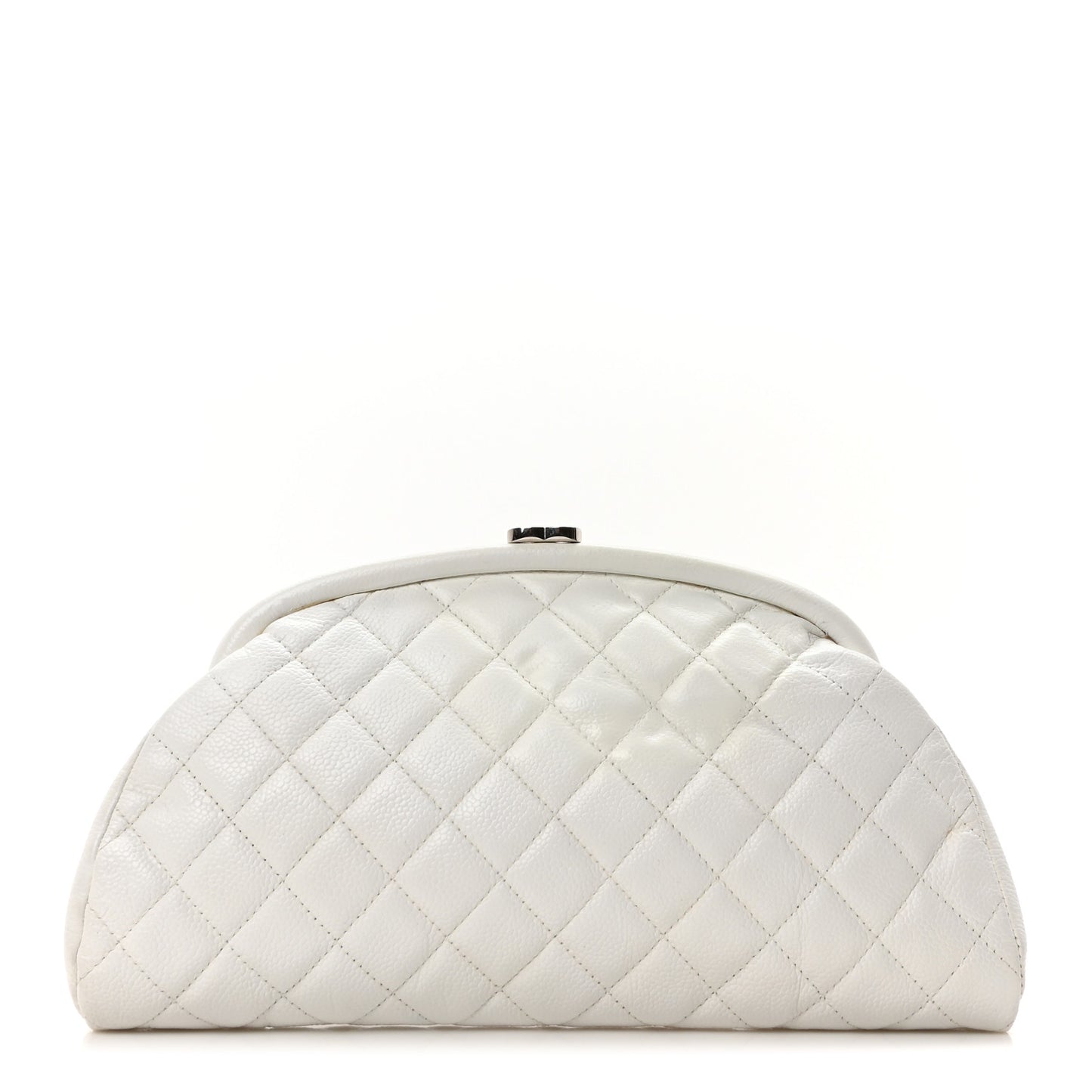 Caviar Quilted Timeless Clutch White