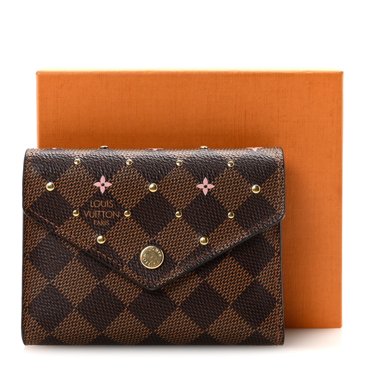Louis Vuitton Damier Ebene Studded Victorine Wallet 1786812