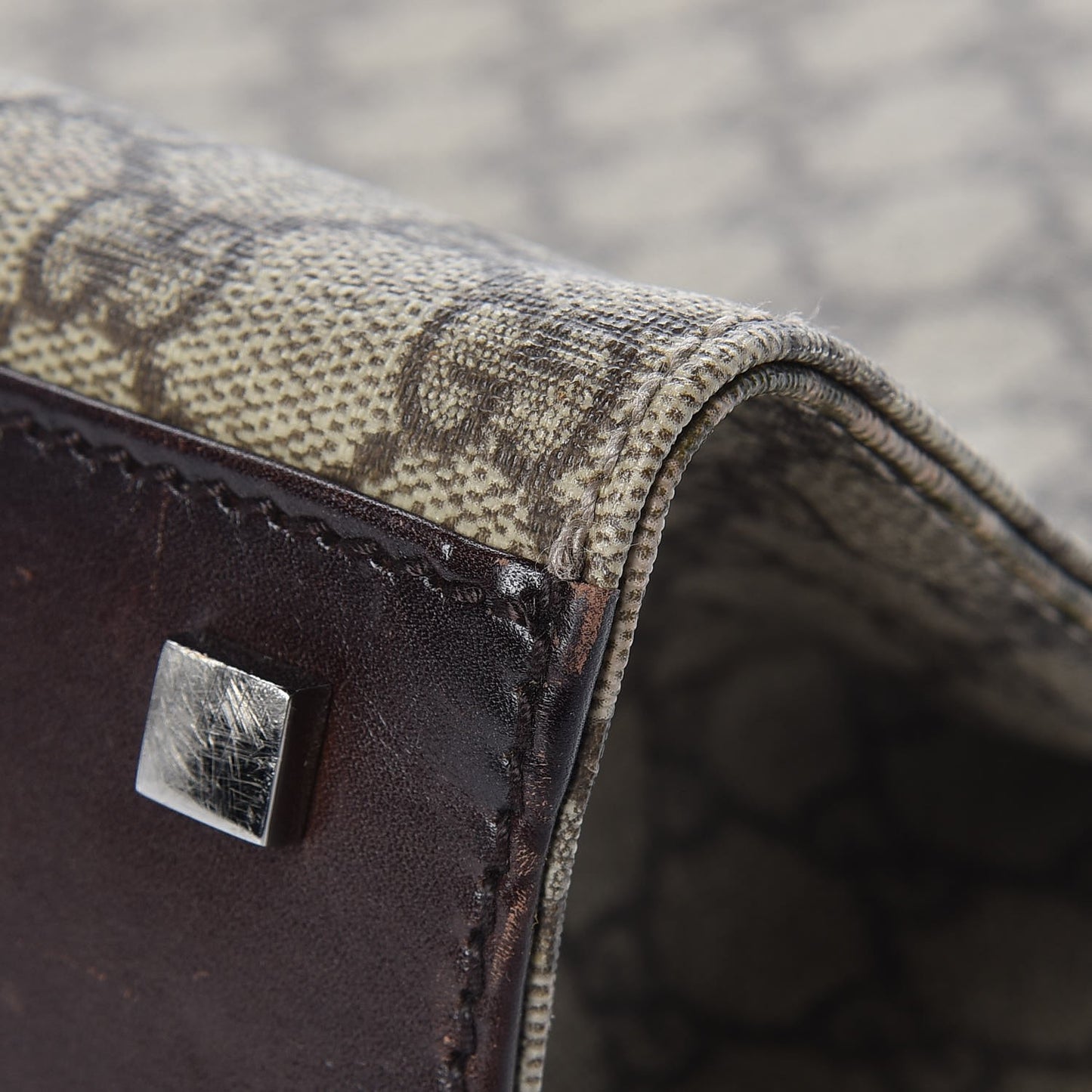 GG Plus Monogram Small Vertical Tote Dark Brown