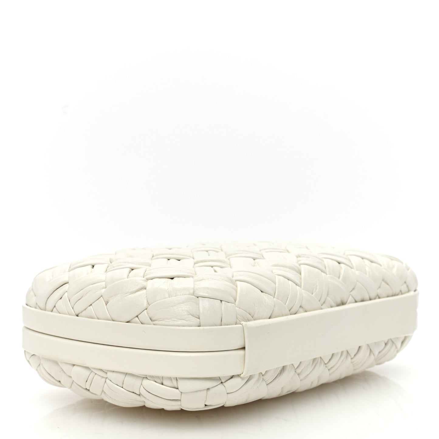 Foulard Intrecciato Minaudiere Knot Clutch Bone