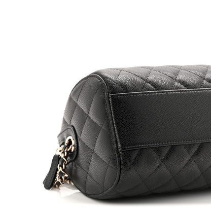 Chanel Caviar Quilted Barrel Clutch With Chain Black 9 of 11