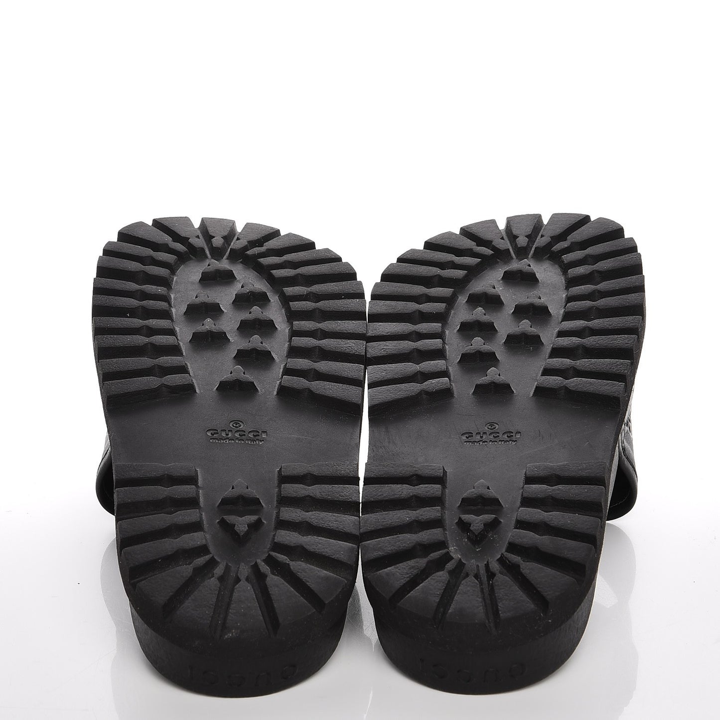 Guccissima Mens Lug Sole Slide Sandals 11 Black