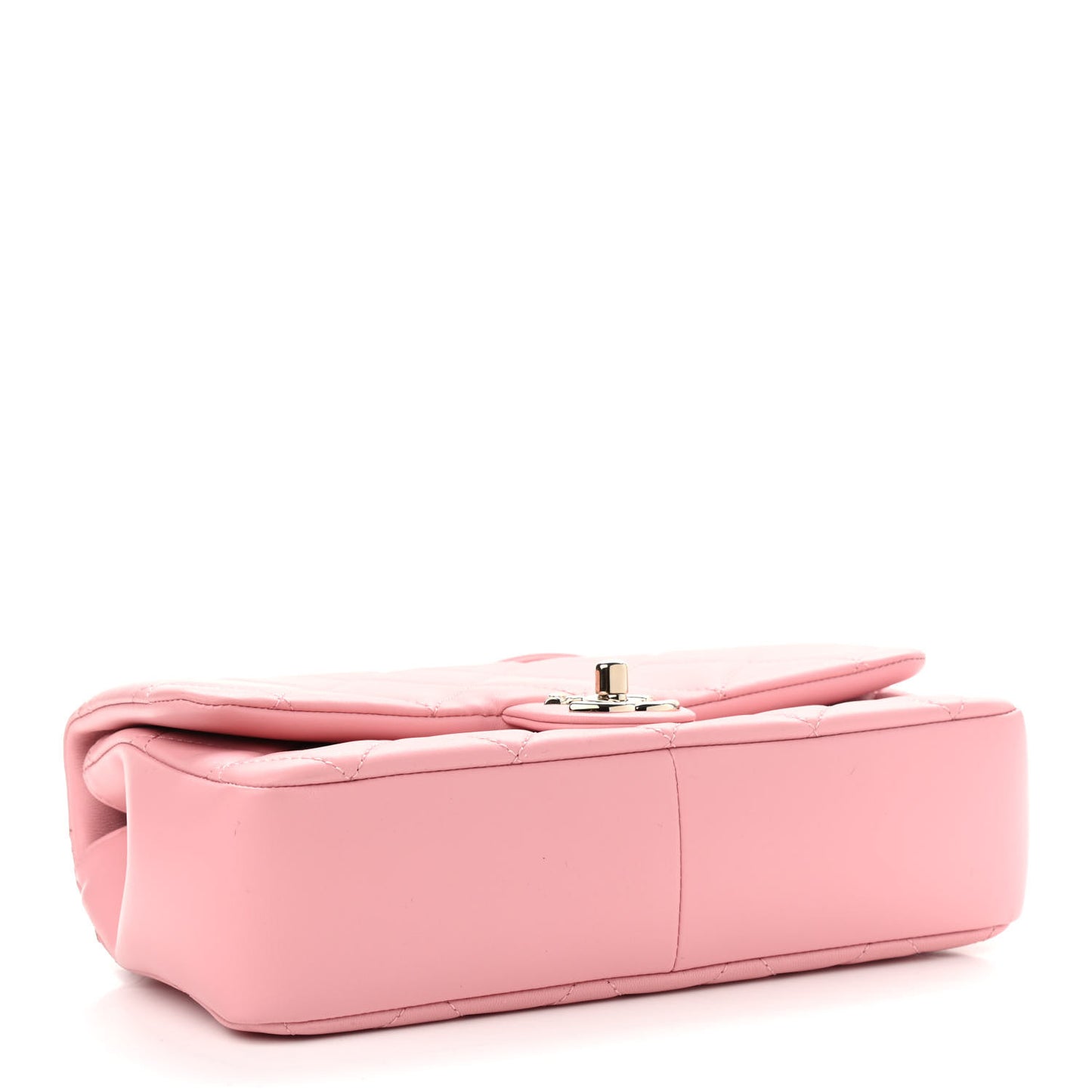 Lambskin Quilted Resin Bi-Color Chain Flap Bag Pink