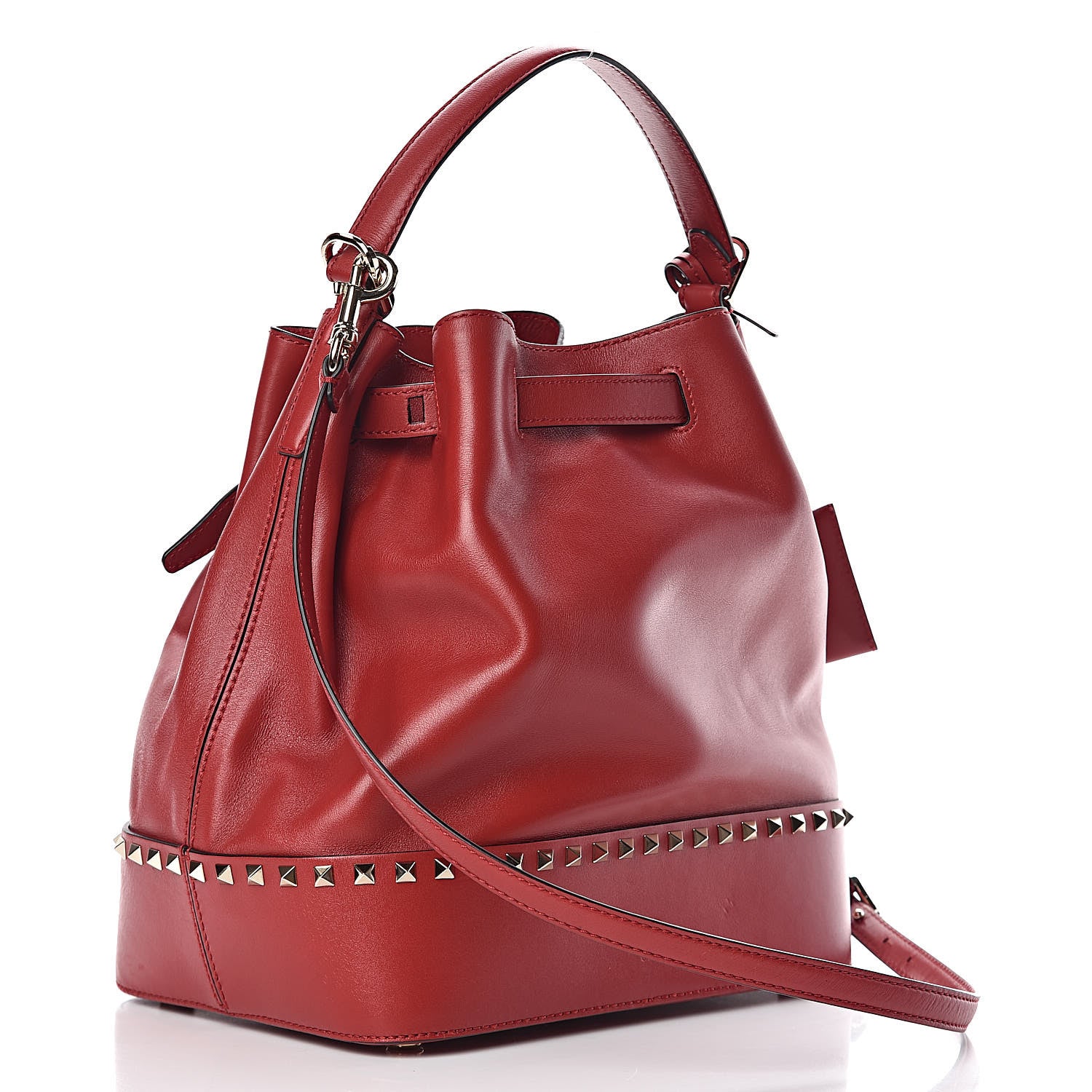 Valentino Garavani Calfskin Lovestud Bucket Rosso Valentino 3 of 8