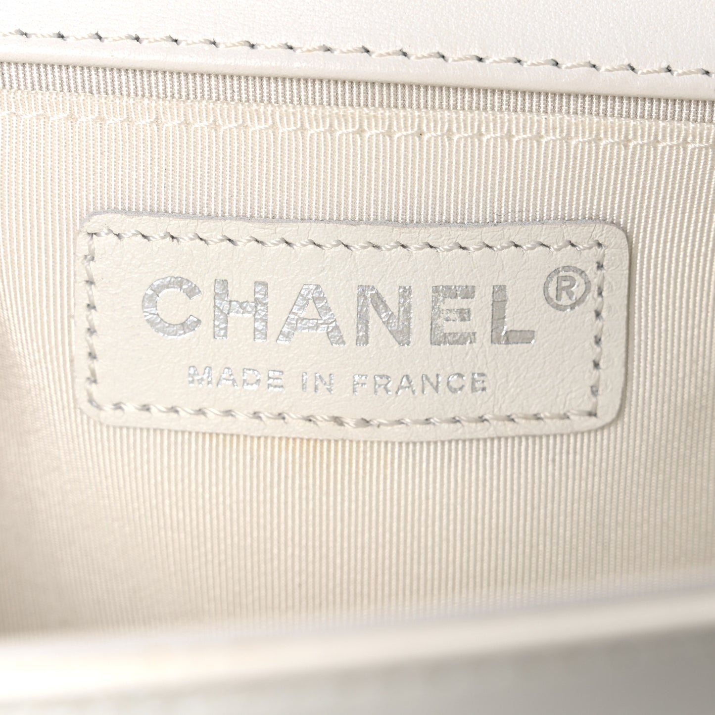 Patent Tweed Medium Boy Flap White