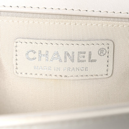 Chanel Patent Tweed Medium Boy Flap White 6 of 12