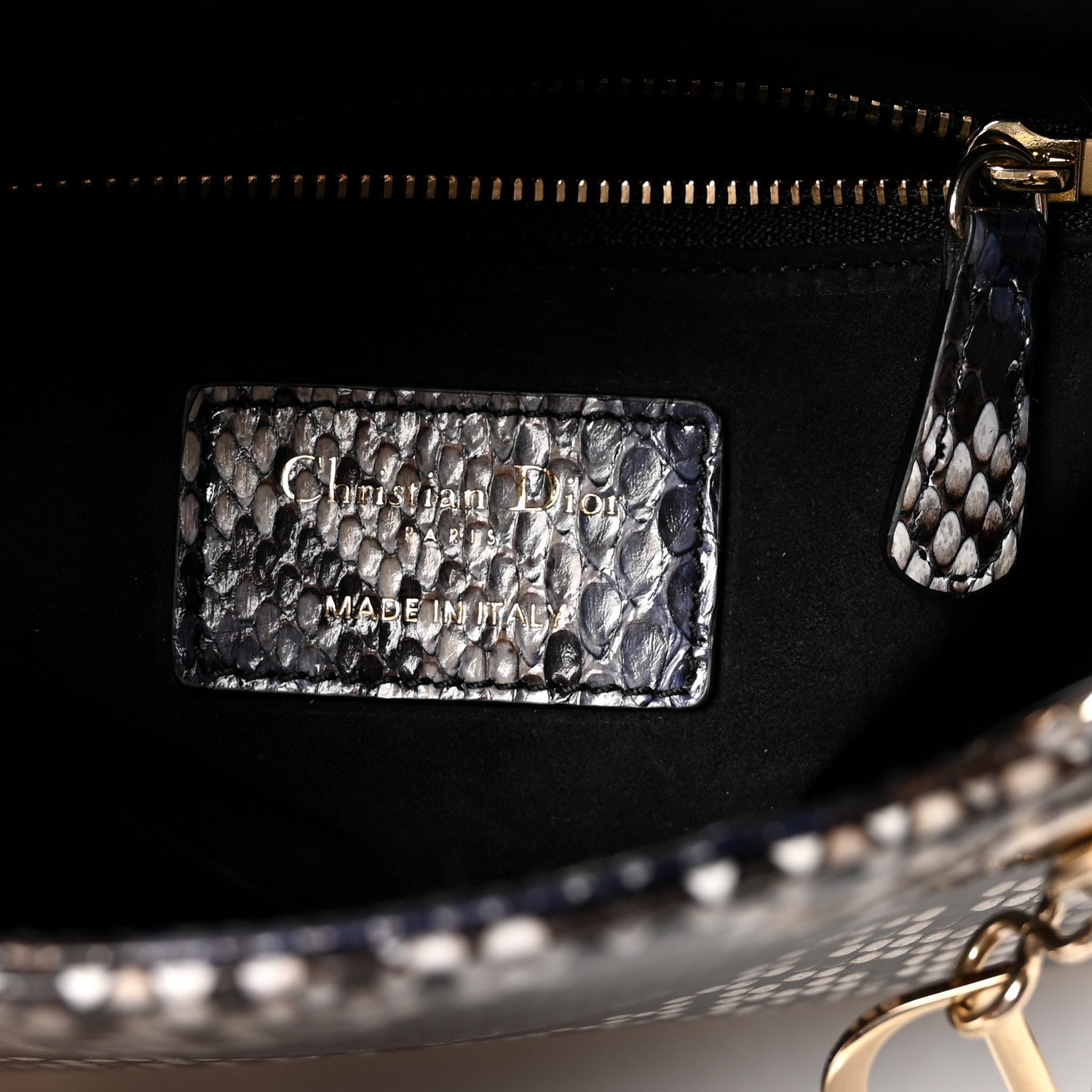 Christian Dior Snakeskin Mini Lady Dior Bleu Multicolor 6 of 10