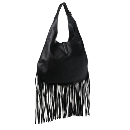 Gucci Calfskin Large New Jackie Nouveau Fringe Hobo Black 3 of 12
