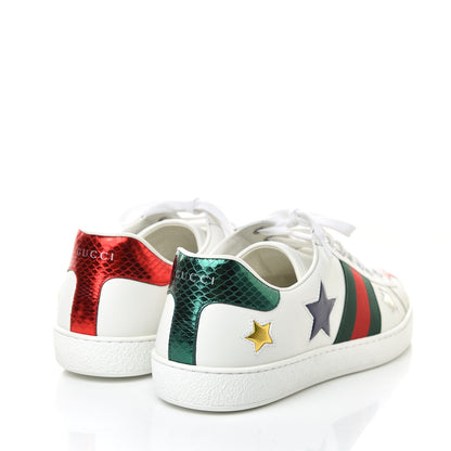 Gucci Calfskin Ayers Web Star Embroidered Mens Ace Sneakers 11 White Multi 4 of 10