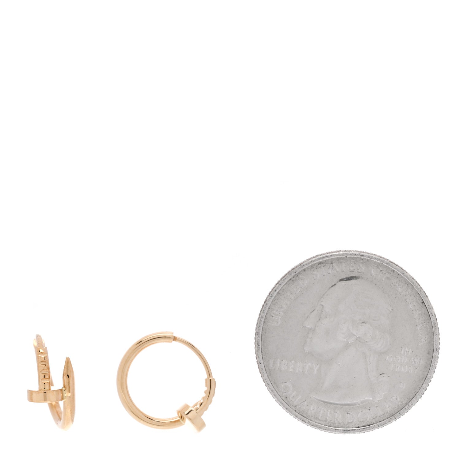 Cartier 18K Yellow Gold Juste Un Clou Hoop Earrings 2 of 4