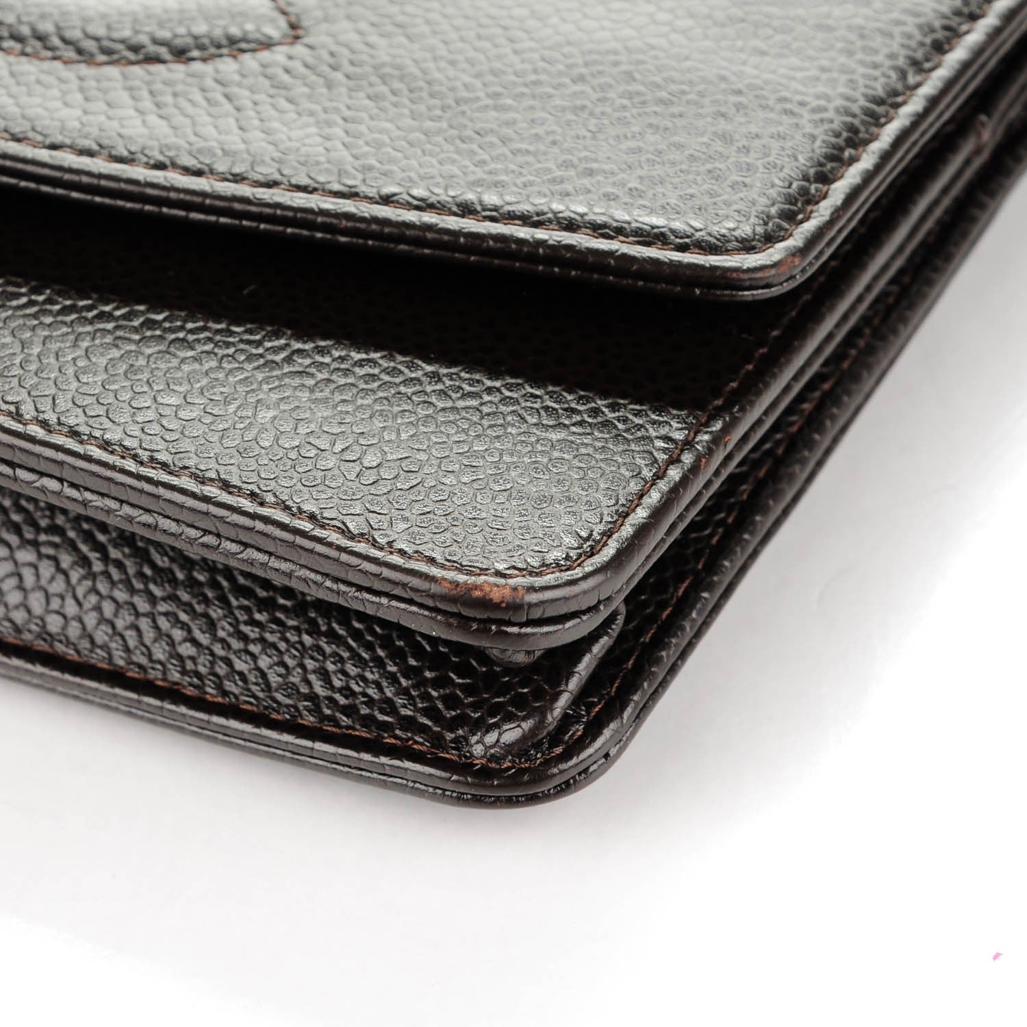 Chanel Caviar Timeless CC Wallet On Chain WOC Dark Brown 9 of 9