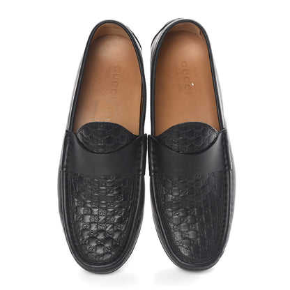 Gucci Guccissima Calfskin Mens Driver Loafers 7 Black 18 of 19