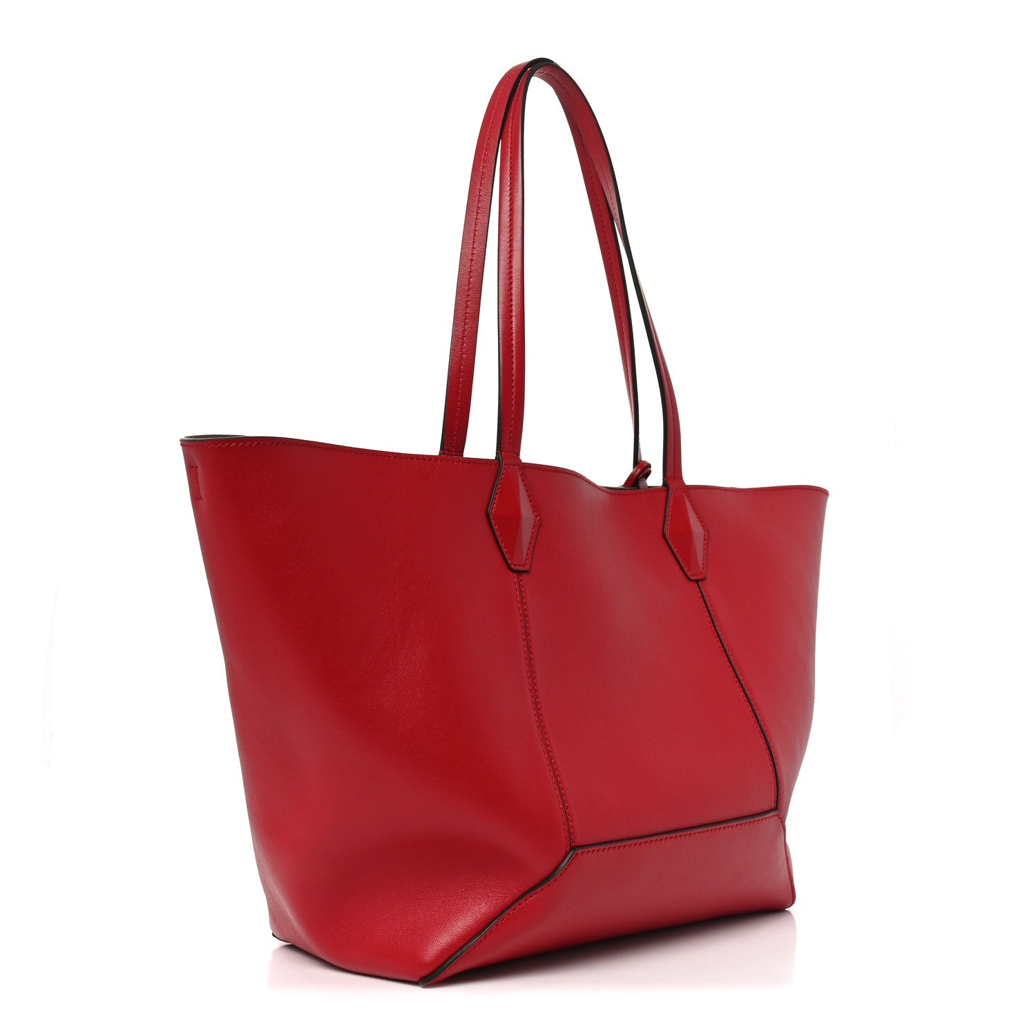 Jimmy Choo Calfskin Medium Diamond Tote Red 3 of 9