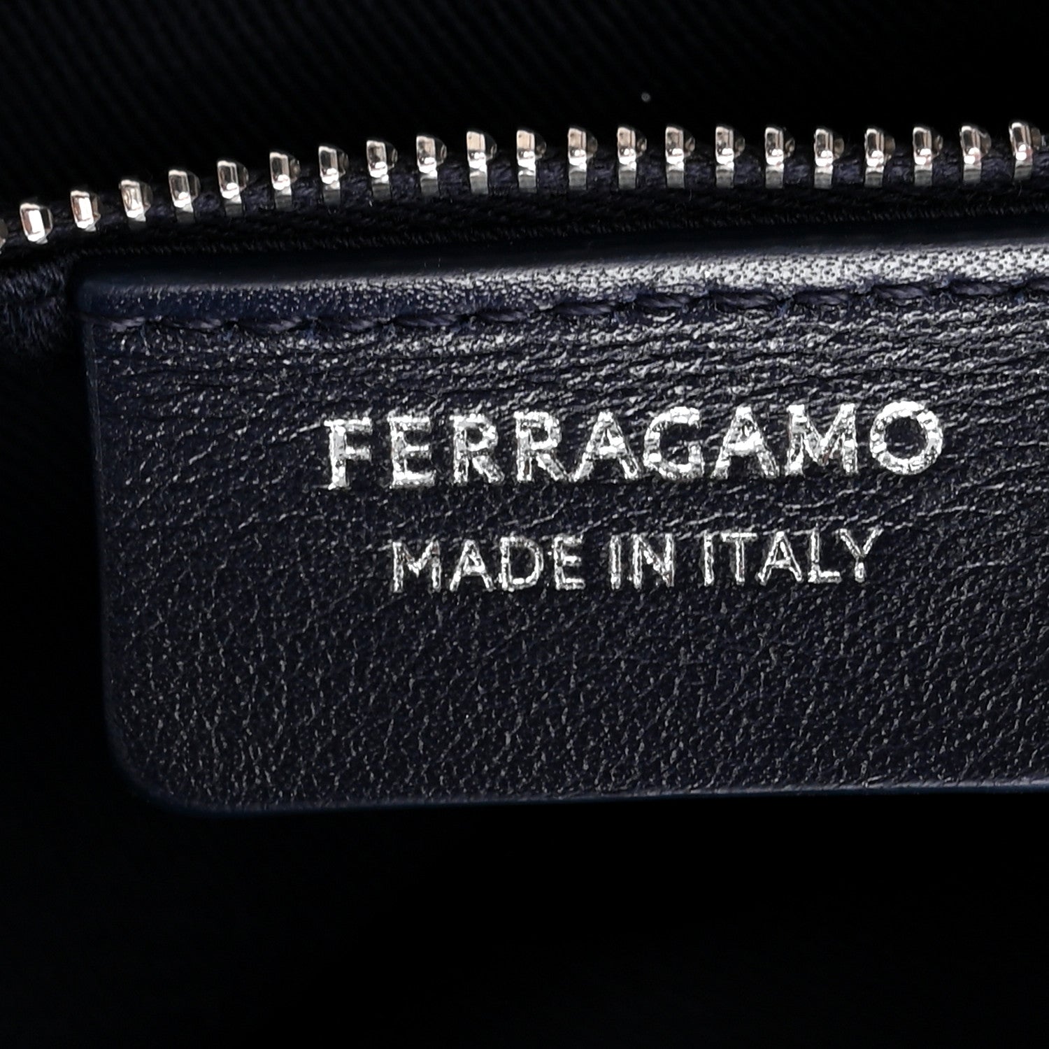 Salvatore Ferragamo Calfskin Large New Line Tote Navy Blue 6 of 10