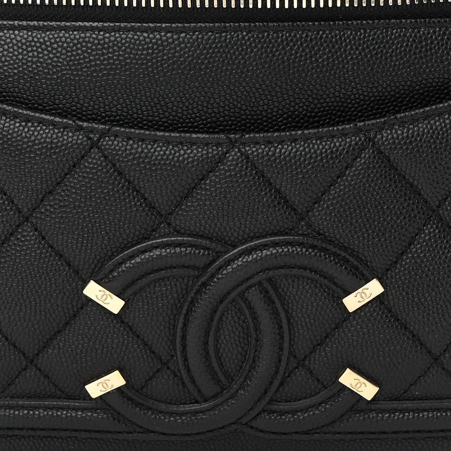Chanel Caviar Quilted Filigree Waist Bag Black 8 of 15