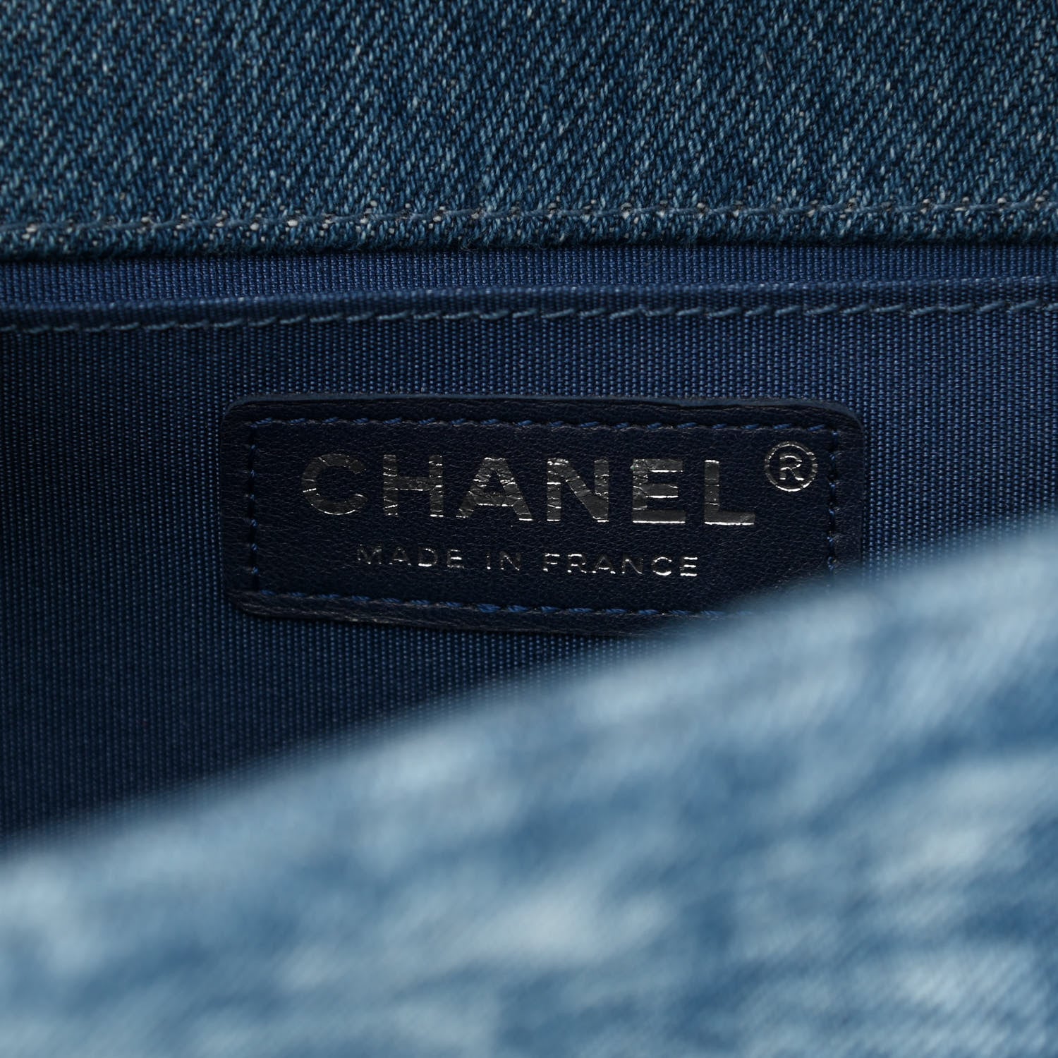 Chanel Cotton Tweed Denim Medium Boy Flap Light Green Light Blue 10 of 19