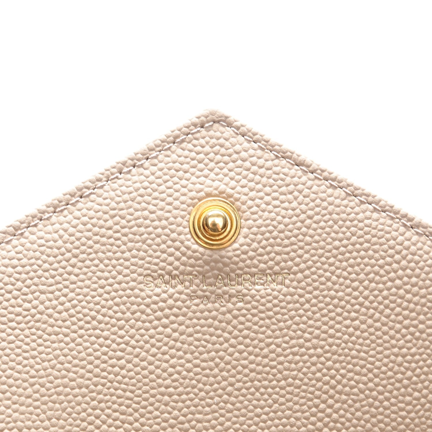 Saint Laurent Grain De Poudre Matelasse Chevron Monogram Chain Wallet Nude Powder 7 of 8