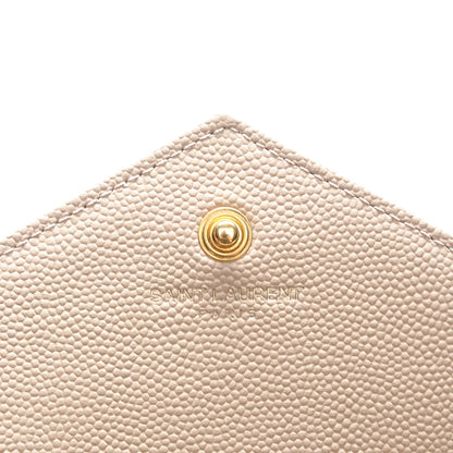 Saint Laurent Grain De Poudre Matelasse Chevron Monogram Chain Wallet Nude Powder 7 of 8