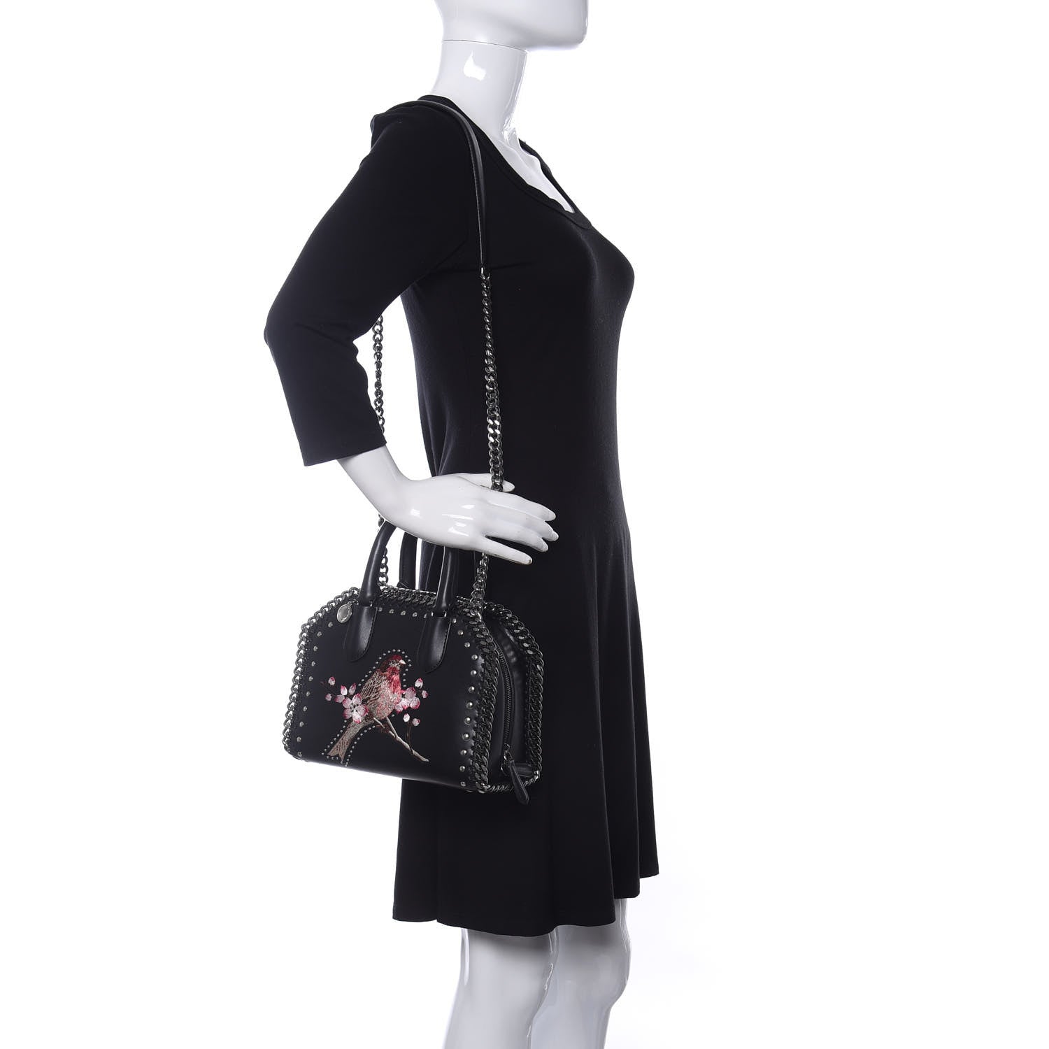 Stella McCartney Eco Alter Nappa Mini Falabella Box Bird Top Handle Bag Black 2 of 10