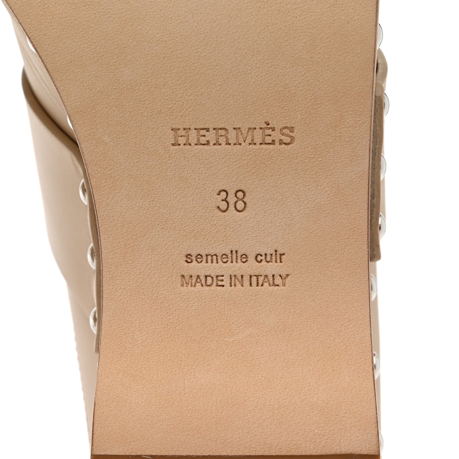 Hermes Calfskin Calya Mules 38 Hetre 7 of 8