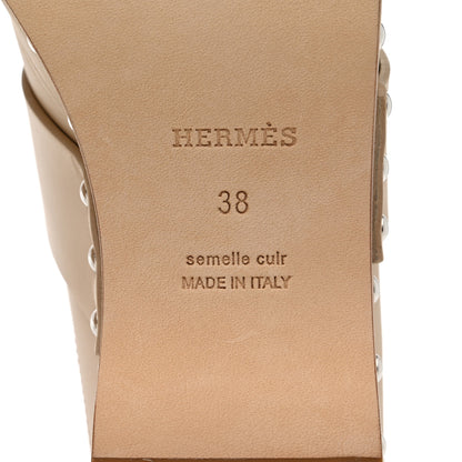 Hermes Calfskin Calya Mules 38 Hetre 7 of 8