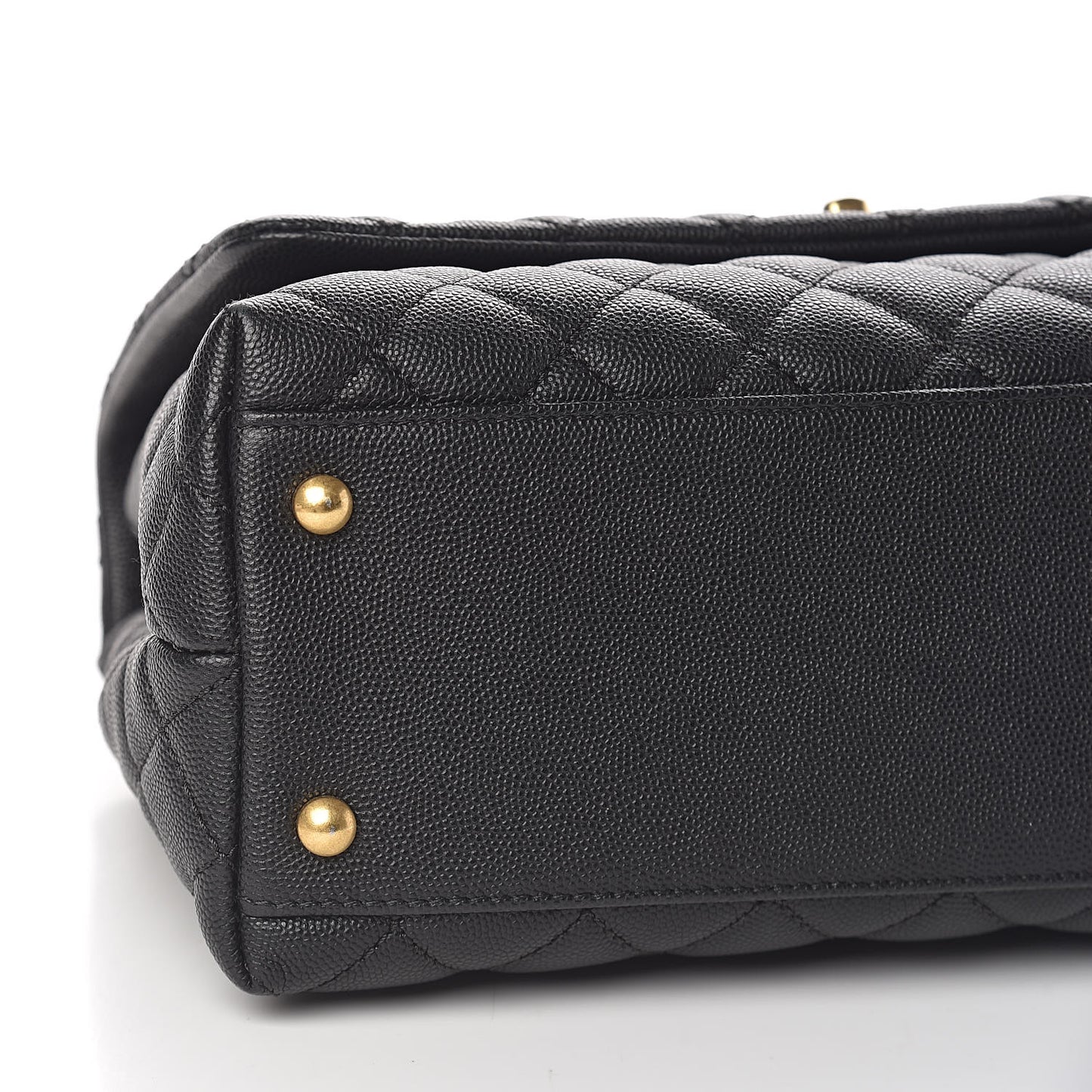 Caviar Quilted Small Coco Handle Flap Black