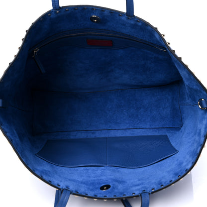 Valentino Garavani Grained Calfskin Rockstud Shoulder Tote Baltique 5 of 11