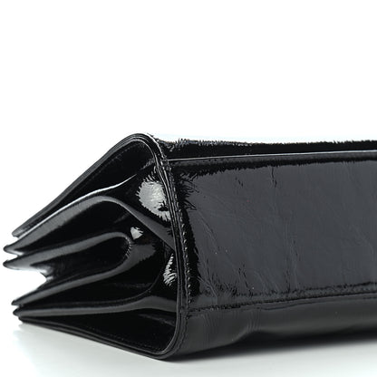 Chanel Patent Mademoiselle Lock Convertible Wrist Clutch Bag Black 9 of 10