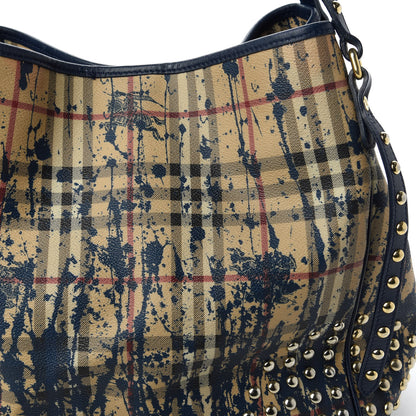 Burberry Haymarket Check Studded Large Splash Canterbury Tote Blue 11 of 12